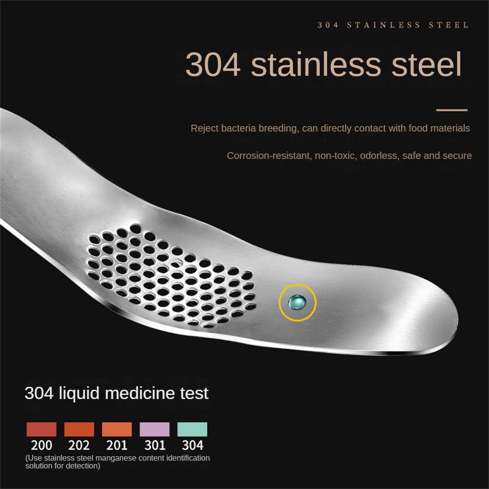 1/2PCS Stainless Steel Curved Garlic Press Mincer Manual Ginger Crusher Masher Multifunction Shredder Kitchen Fruit Vegetable