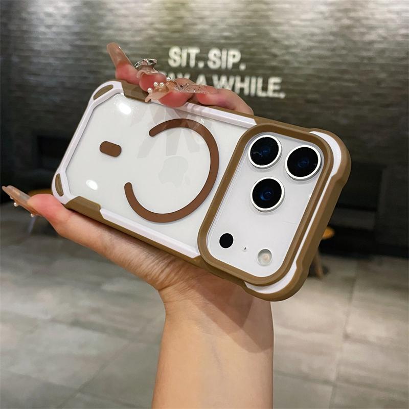 Cute Panda Transparent Phone Case For iPhone 17 11 12 13 14 15 16 Pro Max Air 14 15 Plus 16E For Magsafe Wireless Charger Protector Cover