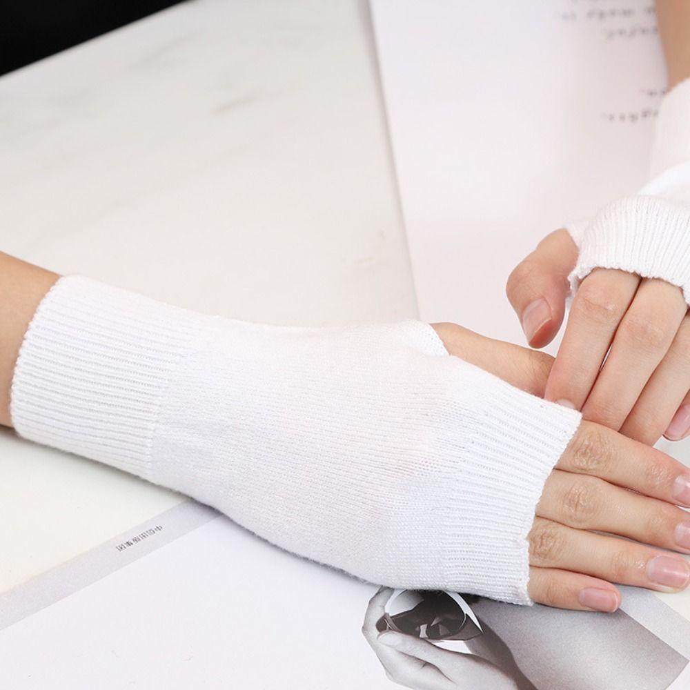 Touch Screen Half Finger Gloves Warm Knitted Mittens Comfortable Cycling Mittens