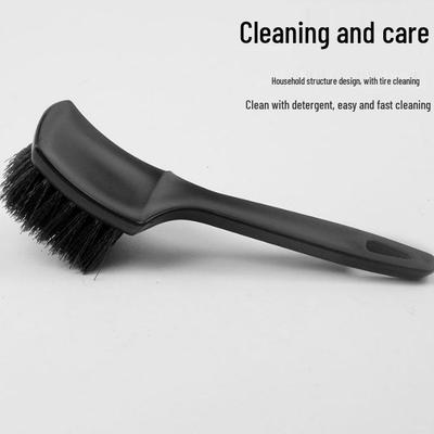 Hard Bristle Tire & Car Detailing Brush - Multifunctional Cleaning Tool for Wheels, Rims, Foot Pads, and Fabric