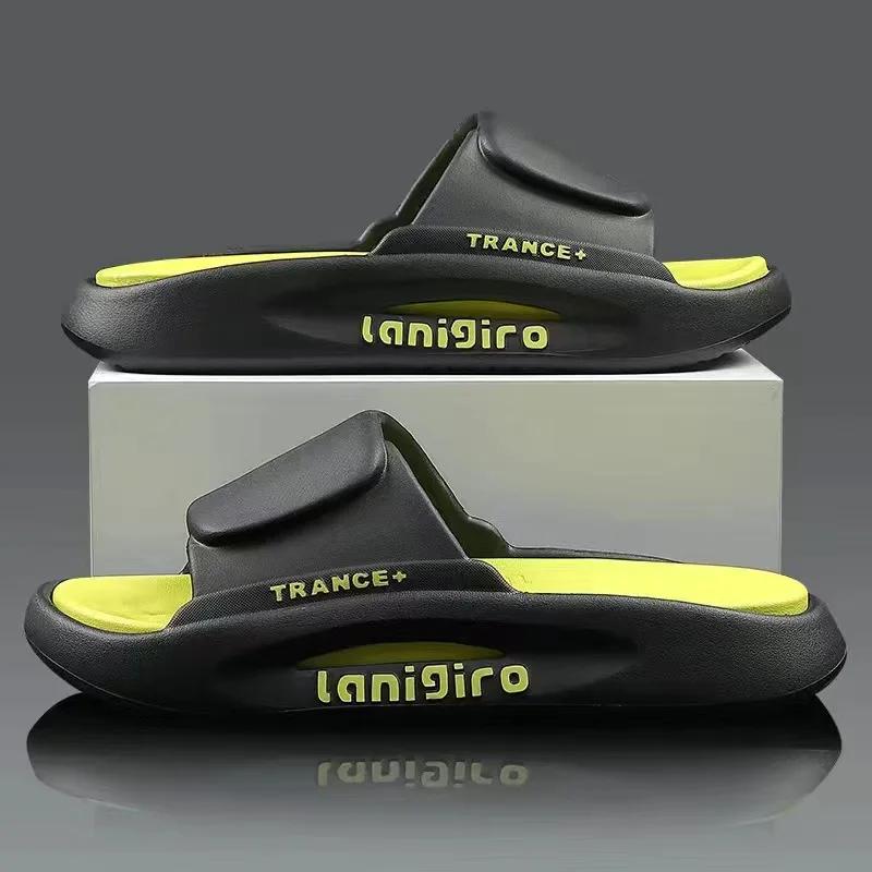 2024Men's Summer Pvc Soft Slippers Men  Outdoor Thicken Anti-Slip Beach Sandals Couples Bathroom Homeslides Flip Flops