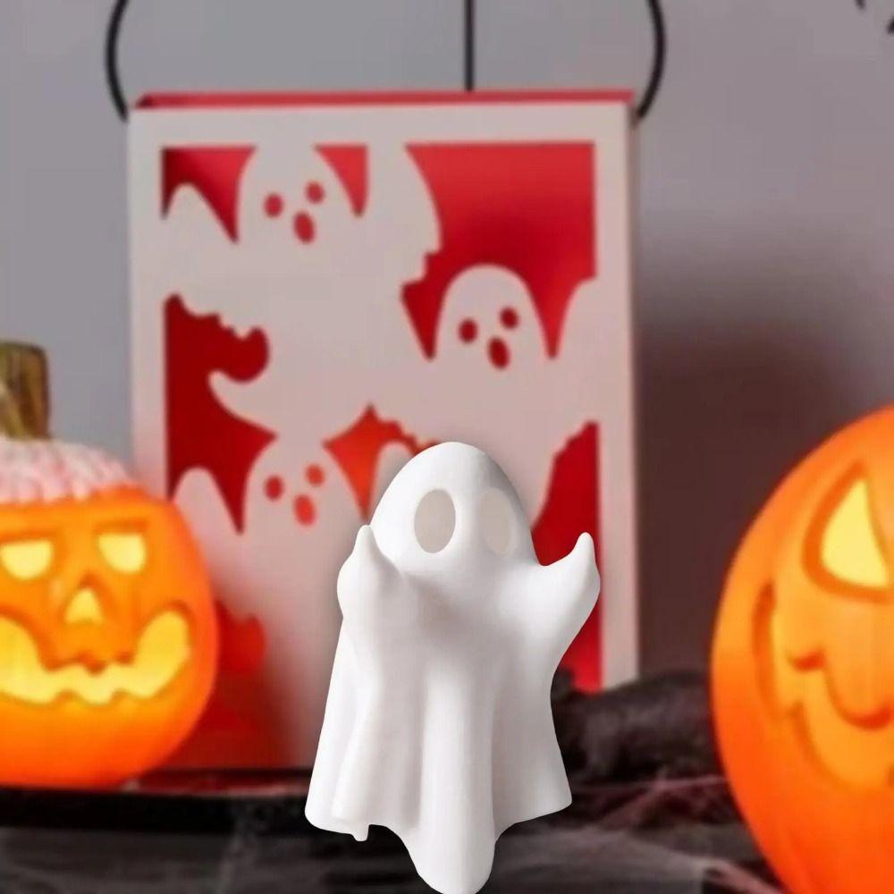 Resin Halloween Ghost Figurine Light Cartoon Atmosphere Lamp Ghost Sculpture Lantern  Party