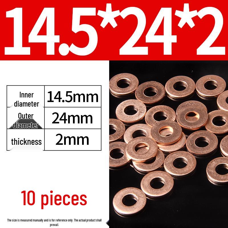 2mm Pure Red Copper Sealing Ring Marine Instrument Flat Washer