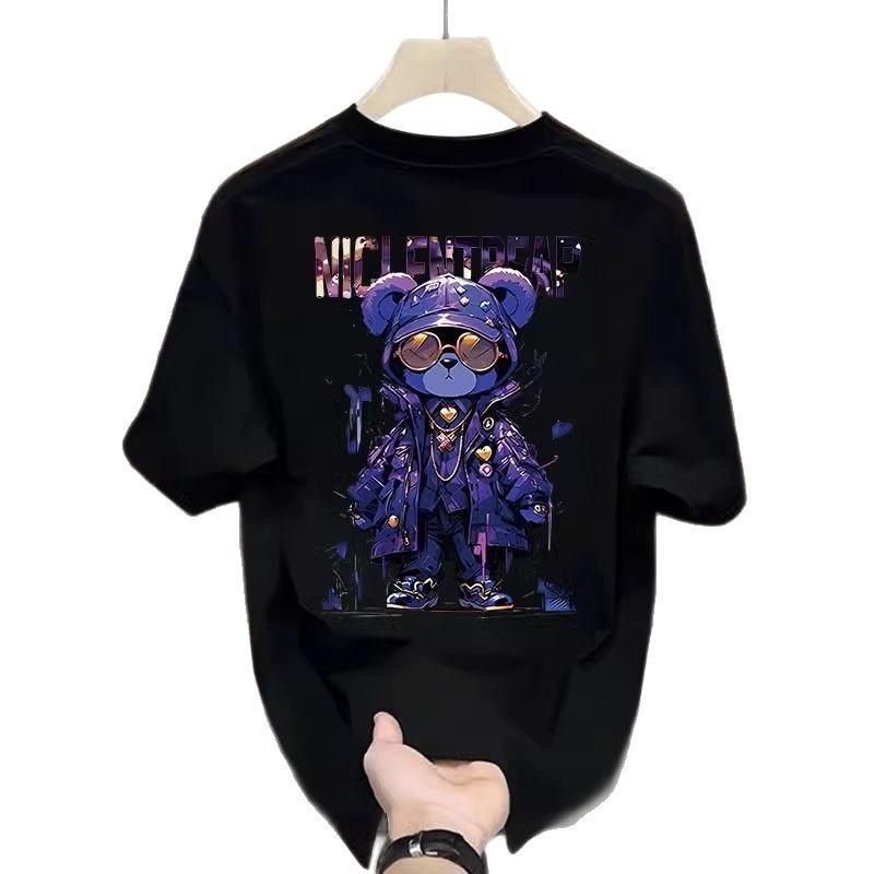 Trendy Brand Short-Sleeved Pure Cotton Men'S Printed T-Shirt Trendy Men'S And Women'S Versatile Round Neck T-Shirt Men'S