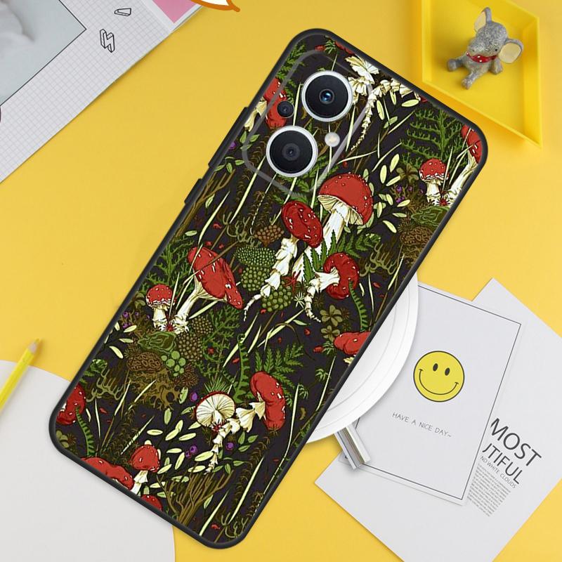Trippy Mushroom For OPPO Reno 12F 14F 13F 11F 10 11 12 13 14 Pro 7 8 Lite 8T OPPO Find X6 X5 X8 X9 Pro Case