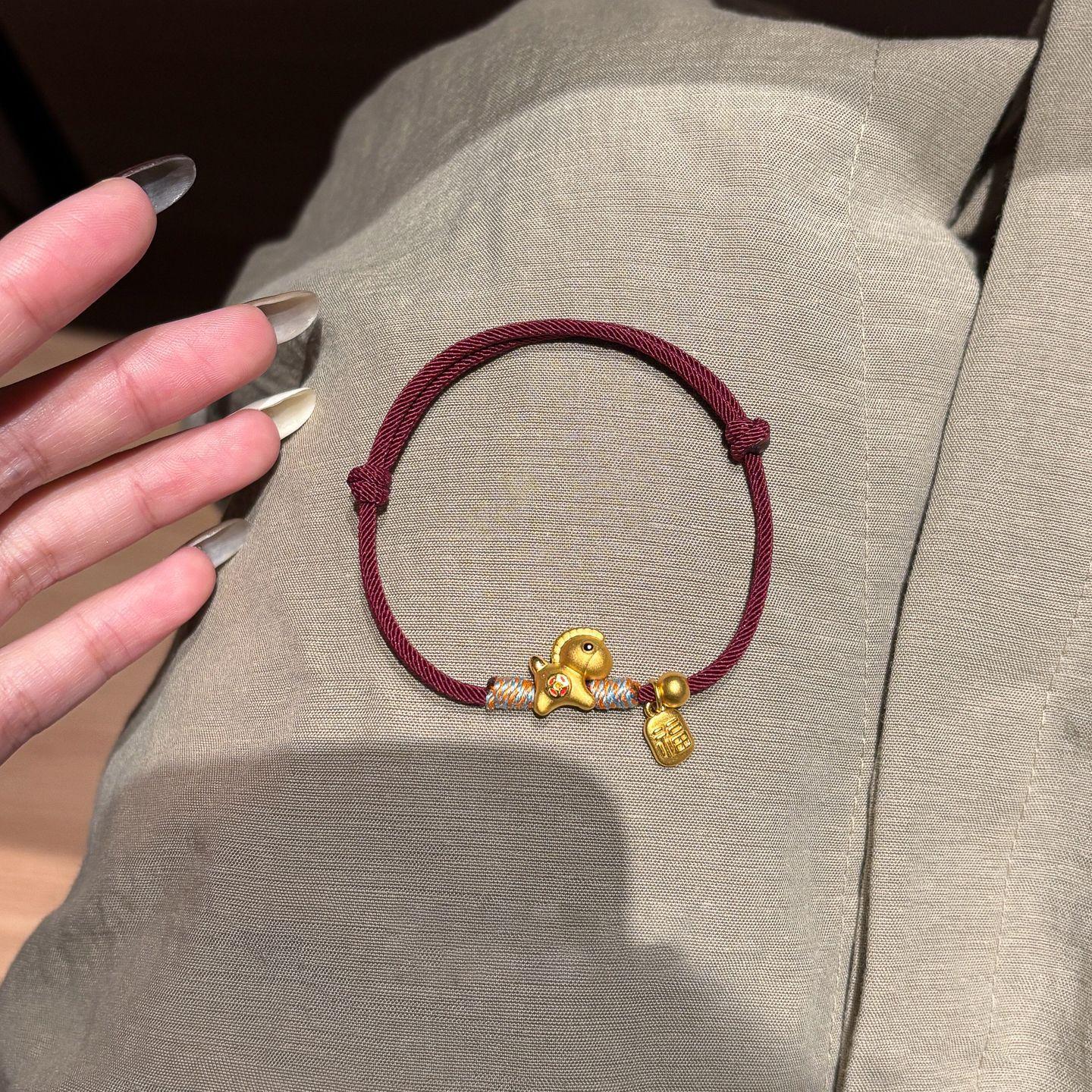 Горячая Распродажа Браслет-Косичка с Монетками Лошадь Браслет Года Лошади Универсальный Браслет золотой