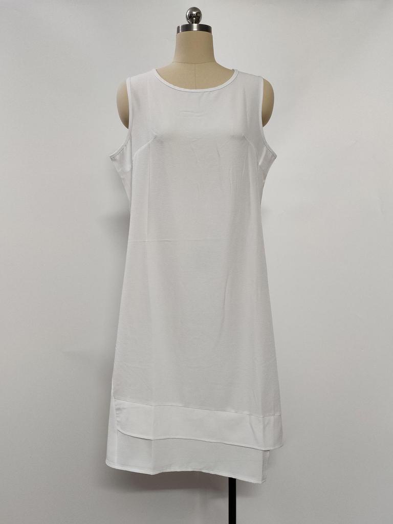 2025 Women's Plus Size Elegant Solid Color Sleeveless Summer Dress