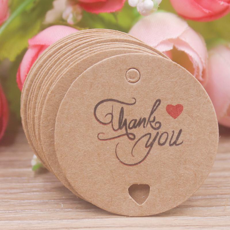 100pcs Kraft Brown /white Gift Tags with 20m Rope Thank You Paper tags for Wedding baby Shower Christmas Label Party Decoration