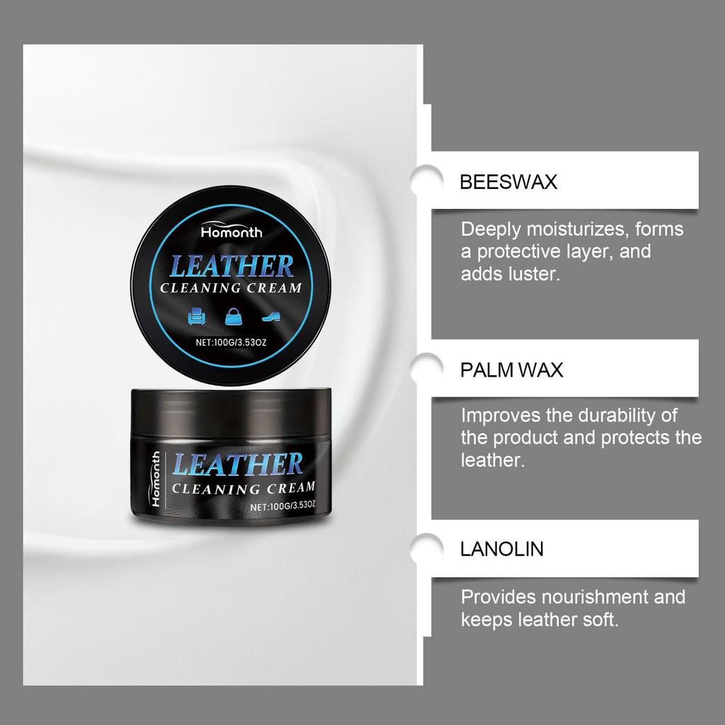 100g  Car Leather Care Paste Car Interior Leather Care Stain Removal Renovation Cleaning Paste