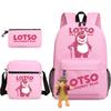 3 Piece School Backpack Set for Students Large Capacity Oxford Cloth Schoolbag with Shoulder Strap and Pencil Case