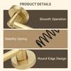 Moquin Brass Gold Heavy Duty Round Design Door Lever, Keyed Entry Door Handle in Gold, Reversible Door Lock for Front Entrance Door