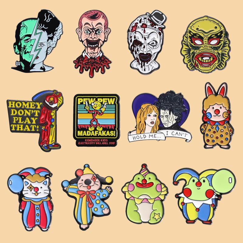 Unique Cartoon Horror Character Metal Badge Brooch Personal Accessory For Collectors