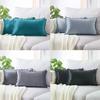 Nordic Lumbar Waist Throw Pillow Cover with Pom Pom Simple Color Decorative Rectangle Cushion Case wholesales