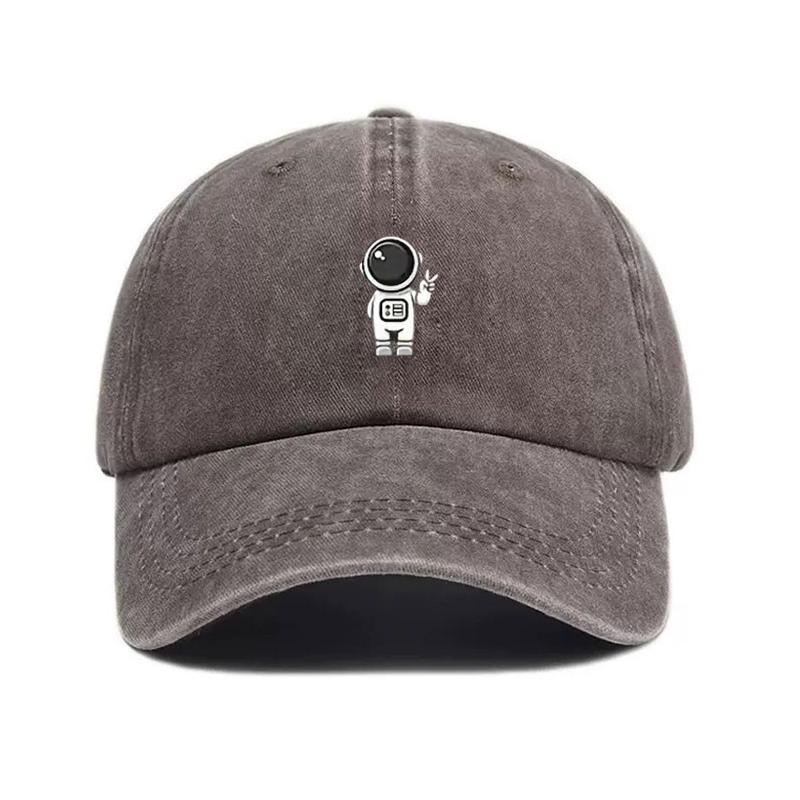 Personalisierbare Astronaut Vintage Gewaschene Baumwoll-Baseballkappe Verstellbare Abgenutzte Trucker-Kappe für Männer Frauen Weltraumforschungskappe
