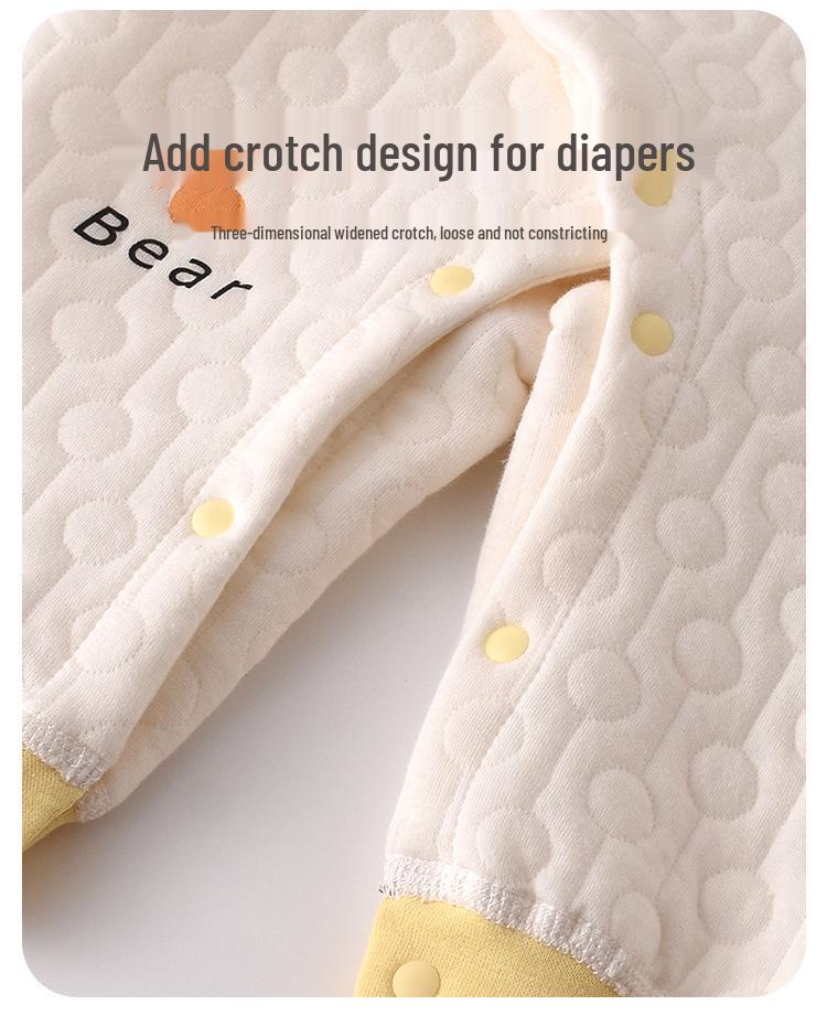 Thickened Baby Split-Leg Romper: Boys & Girls Crawling Onesie for Spring, Autumn, Winter