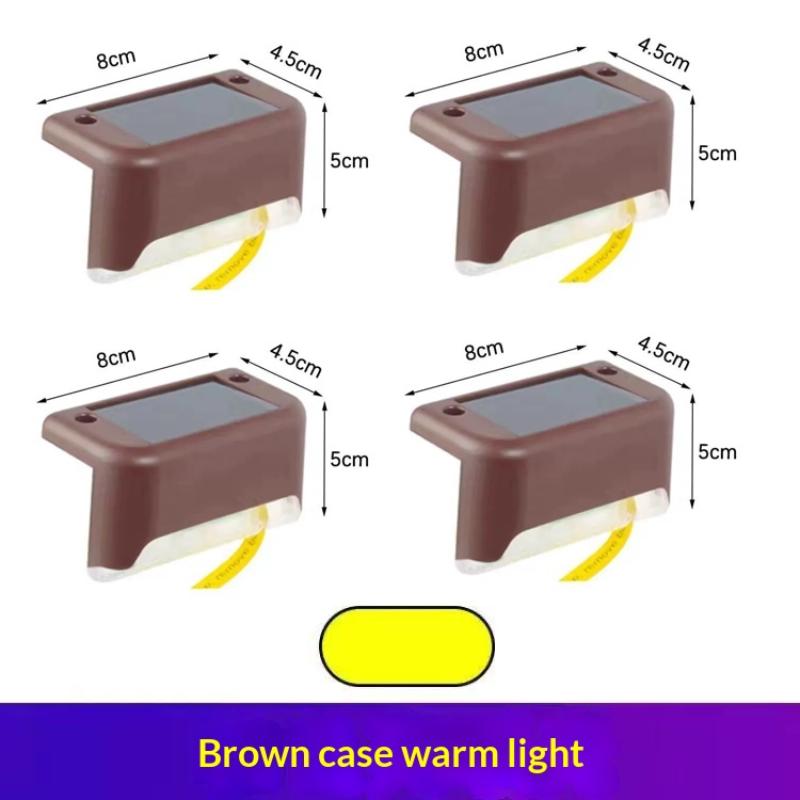 1/4 Pcs Led Solar Deck Light Outdoor Ip44 Waterproof Solar Power Garden Lamps For Railing Stairs Step Fence Yard Patio Pathway