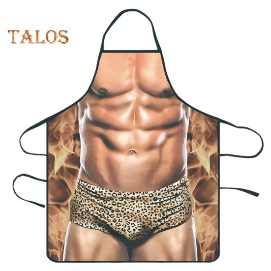 Roligt ärmlöst förkläde för män Kreativt matlagningsförkläde med justerbara midjeband White Elephant-presenter Jul förkläden för fest Julstrumpa