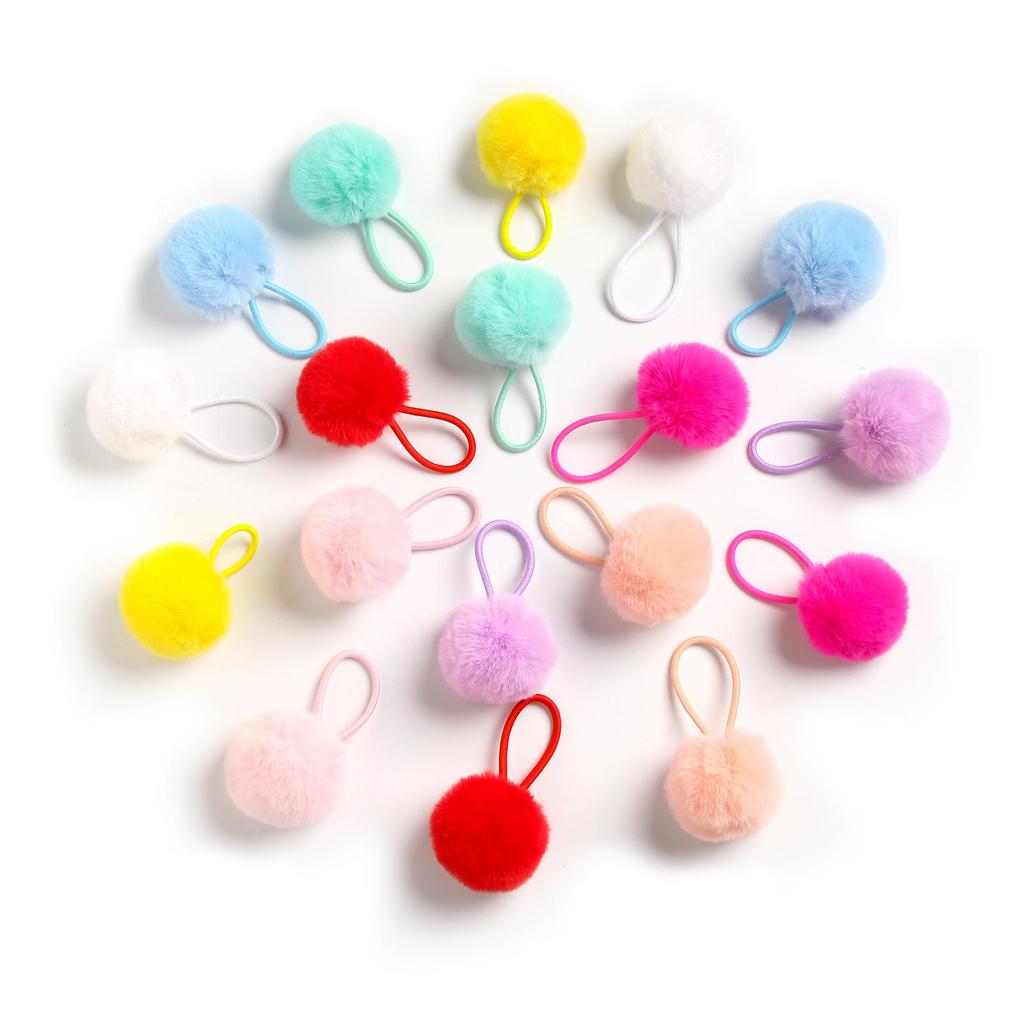 Imitation Rex Rabbit Fur Scrunchie: Cute, Versatile Pom-Pom Elastic Hair Tie In Matching Colors