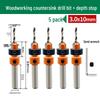 Tapered Countersink Drill Bit with Round Shank for Screw Installation and Woodworking Hole Opening