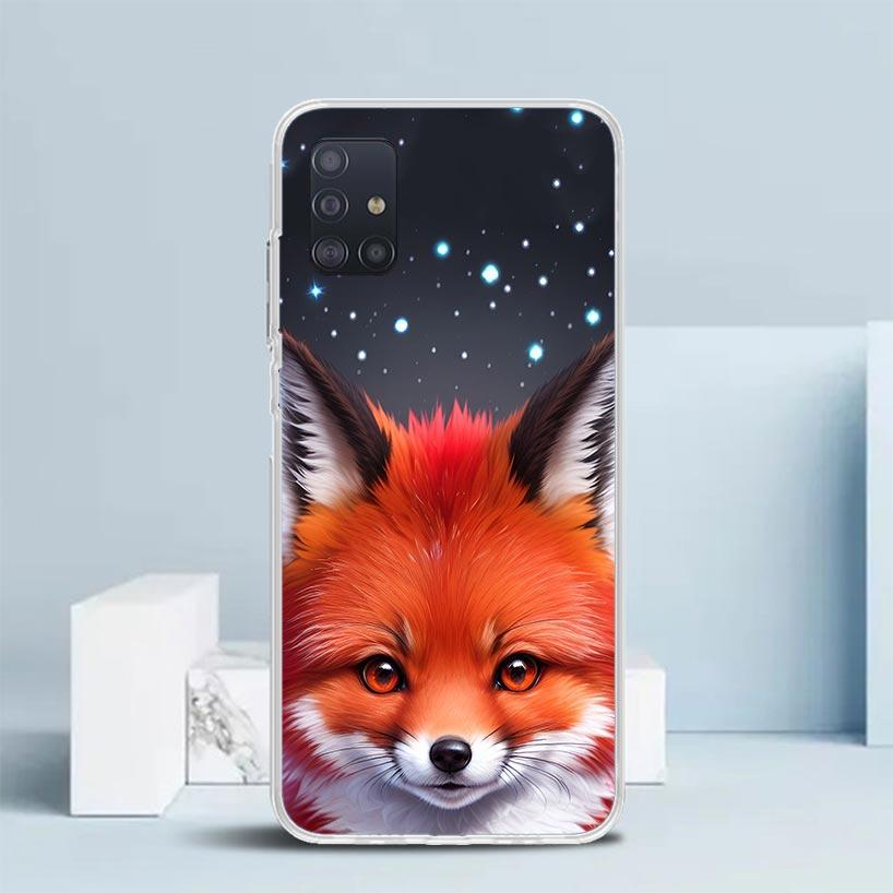 Animal Fox Soft Cover for Samsung Galaxy A12 A22 A32 A52 A72 A02S Phone Case Note 20 Ultra 10 S10 Plus A51 A71 A50S A20S A10S Ga