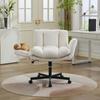Moderne Chenille Drejestol til Kontor, Højdejusterbar Konvertibel Armlæn, Skrivebordsstol til Hjem, Studieværelse, Toilettbord & Stue, Creme / Beige,DE5028BG