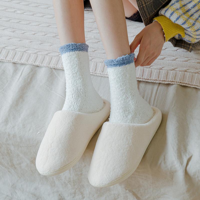 Winter Women's Twist Coral Fleece In The Tube Wild Warm Floor Socks Adult Socks