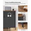 SONGMICS Credenza, Metallo, Doppia Porta, Chiusura Magnetica, Struttura in Acciaio, 40 x 80 x 76 cm, Marrone Rustico e Nero