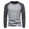 T-shirt Casual da Uomo con Spalle Cadenti, T-shirt da Uomo a Maniche Lunghe, Base Layer da Uomo Patchwork