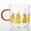 Dick Bruna "Miffy" Heat-Resistant Glass Mug, Approx. 400ml, Microwave-Safe, Colored Handle, Brown, Pear Design, 400141