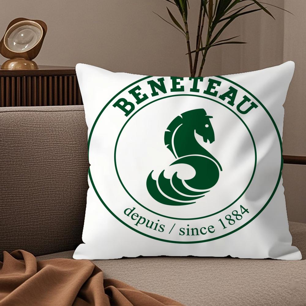 Cartoon BBeneteauS YYachts Pillow Case Silky elegant Comfort Sofa Bed Invisible zipper