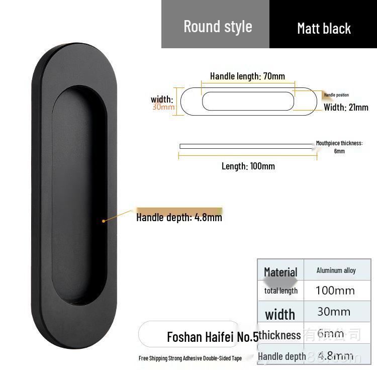 Self-Adhesive No-Drill Sliding Door Handle for Glass & Wardrobe