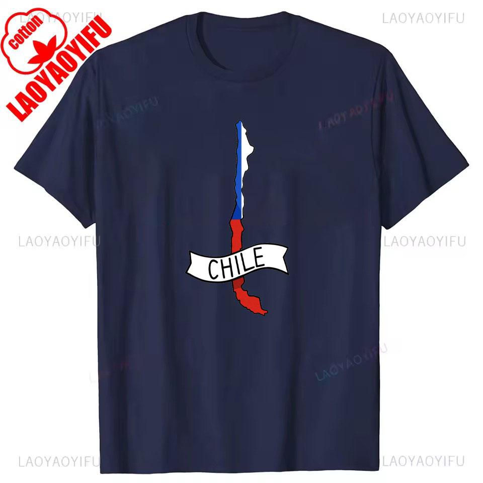 Chile Flagge Stolzer Chilene Aufdruck T-Shirt Herren Damen Baumwolle Humor Streetwear T-Shirt Kurze Ärmel Unisex Locker Kleidung Herren