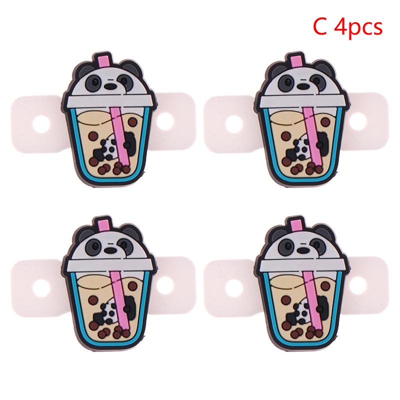 

4Pcs Cute Cartoon Cone Milk Tea Ice Cream Dessert Tennis Vibration Dampeners Tennis Racket Anti Vibration Tennis Racquet Damper