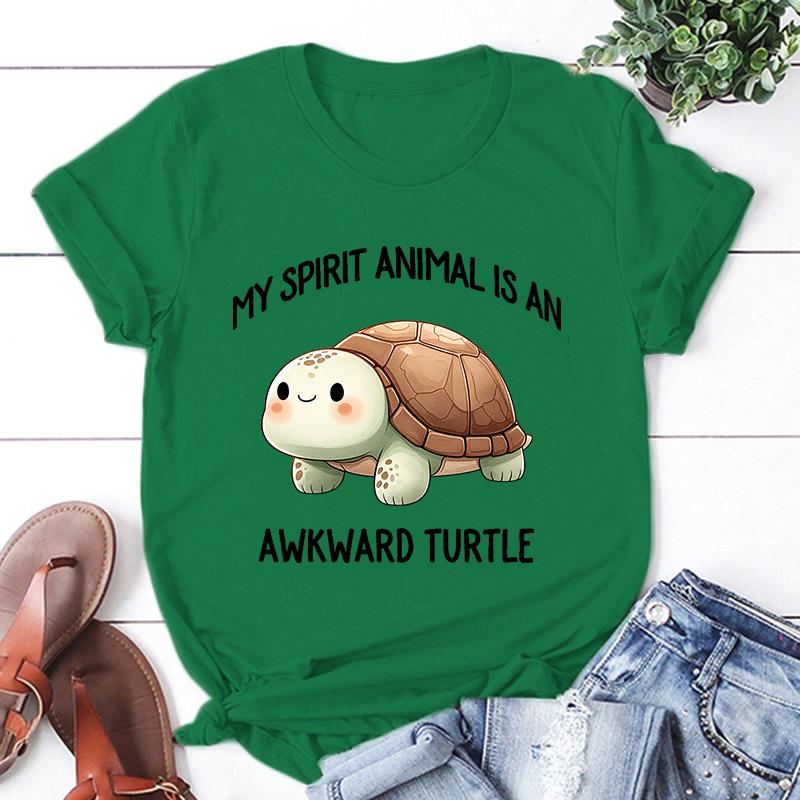 

Мое тотемное животное - неуклюжая черепаха. Принтованная футболка. Мужские/женские топы. Футболки. Летняя прохладная свободная с коротким рукавом. 4XL