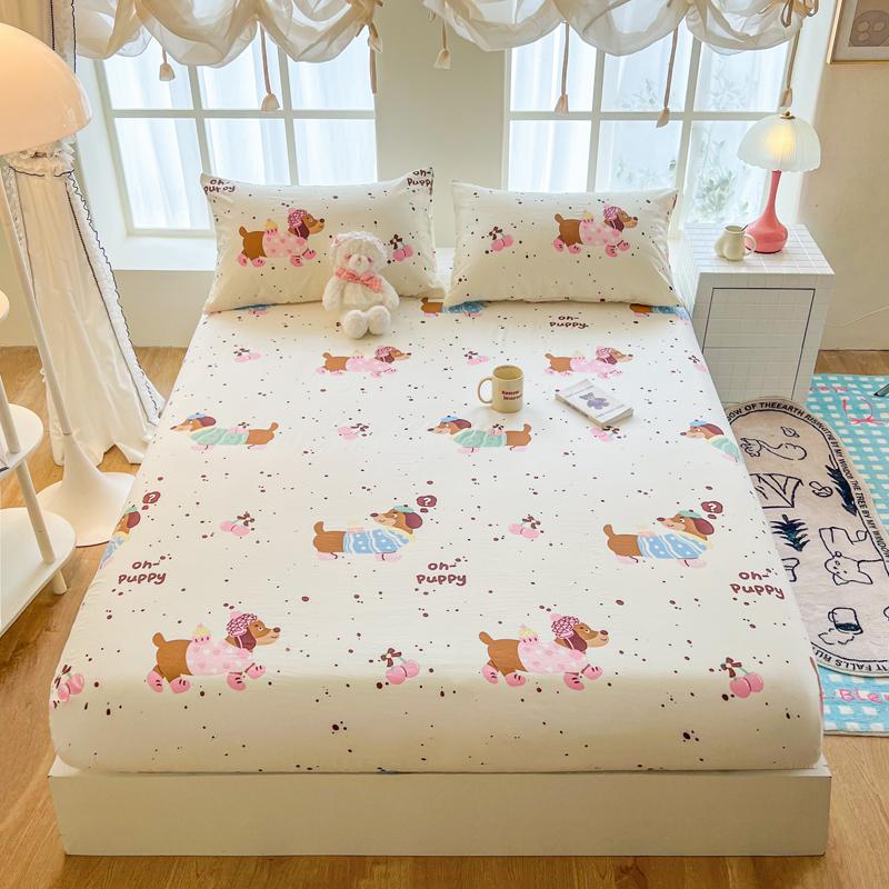 Soft Bonenjoy Fitted Sheet Printed Bed Cover Breathable Mattress Protector Bed Linen Pillowcase Need Order