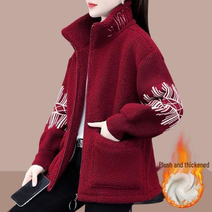 Stylish Double-Sided Coral Fleece Alpaca Wool Hoodie Jacket for Autumn/Winter