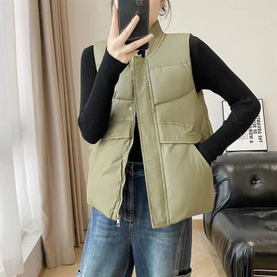 Vest for Women Windproof  Oversize Loose Sleeveless Vest Winter Thickened Down Casual Vest