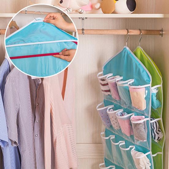 16 Pockets Clear Over Door Hanging Bag Shoe Rack Hanger Storage Organizer