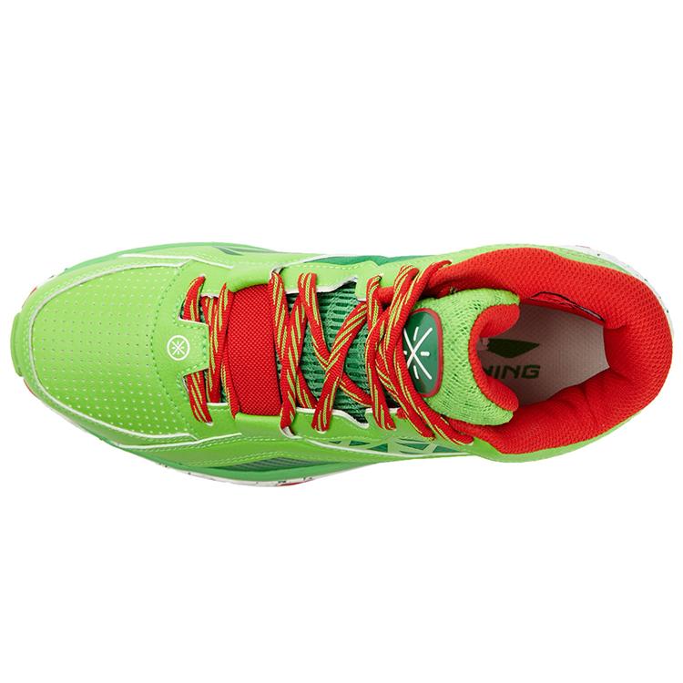 Li Ning Wade Fission 2.5 Mid Top Basketball Shoes Unisex Green Red ABFK031-4