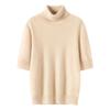 2025 Autumn/Winter Cashmere Loose Knit Top with Half-High Neck & Five-Point Sleeves