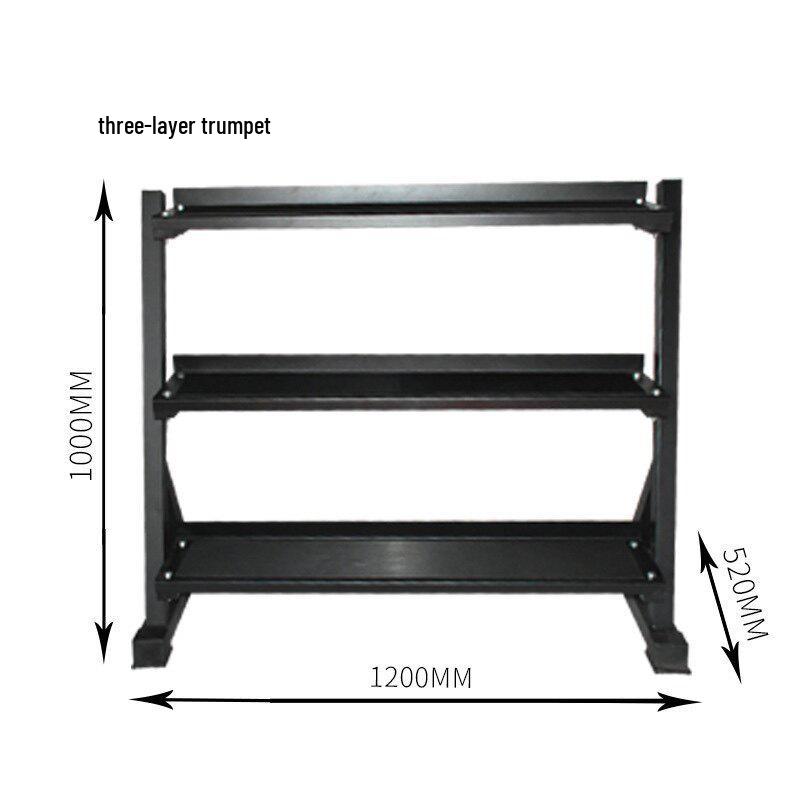 Multi-Functional Adjustable Rack for Kettlebells, Dumbbells, and Barbells - Three-Tier & Double-Tier Storage