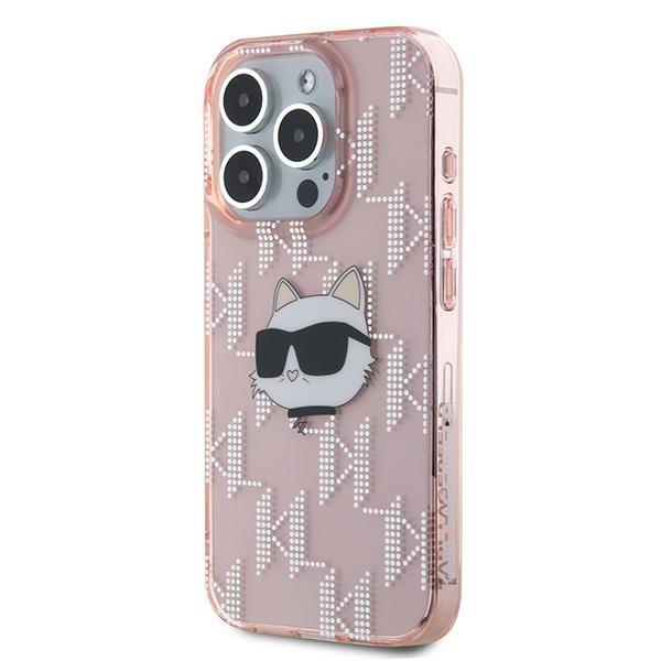 Karl Lagerfeld Klhcp15Lhklpchp Iphone 15 Pro 6.1 Różowy/Pink Hardcase Iml Choupette Head & Monogram