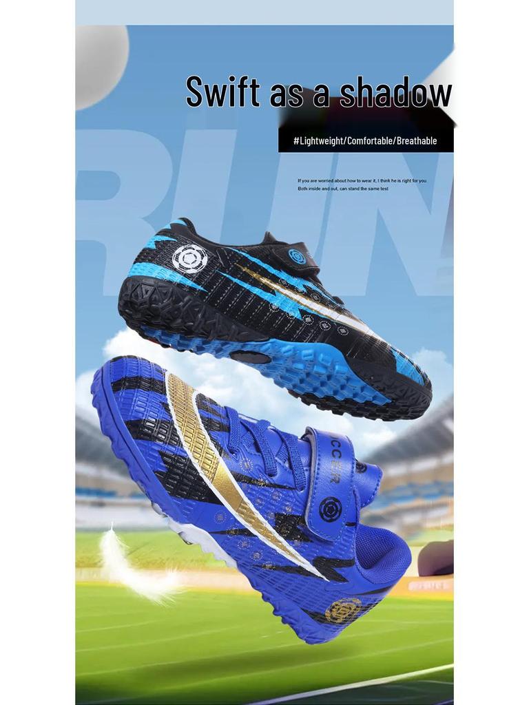 Velcro Lace-Free Soccer Shoes for Kids: Boys & Girls Training TF Studs