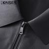 Caesar Men's Genuine Leather Lapel Jacket