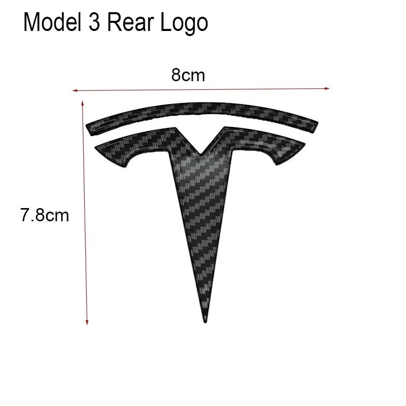 Car Sticker Tesla 2Pcs 3D ABS Black Chrome Red Carbon Car Front Hood Emblem Rear Trunk Badge Sticker For Tesla 3 Y Decals Access