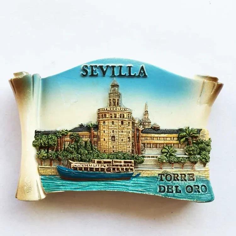 Spain Refrigerator Magnets Tourist Souvenir Cordoba Barcelona Mallorca Sevilla Cantabria Travel Gifts Magnetic Fridge Stickers