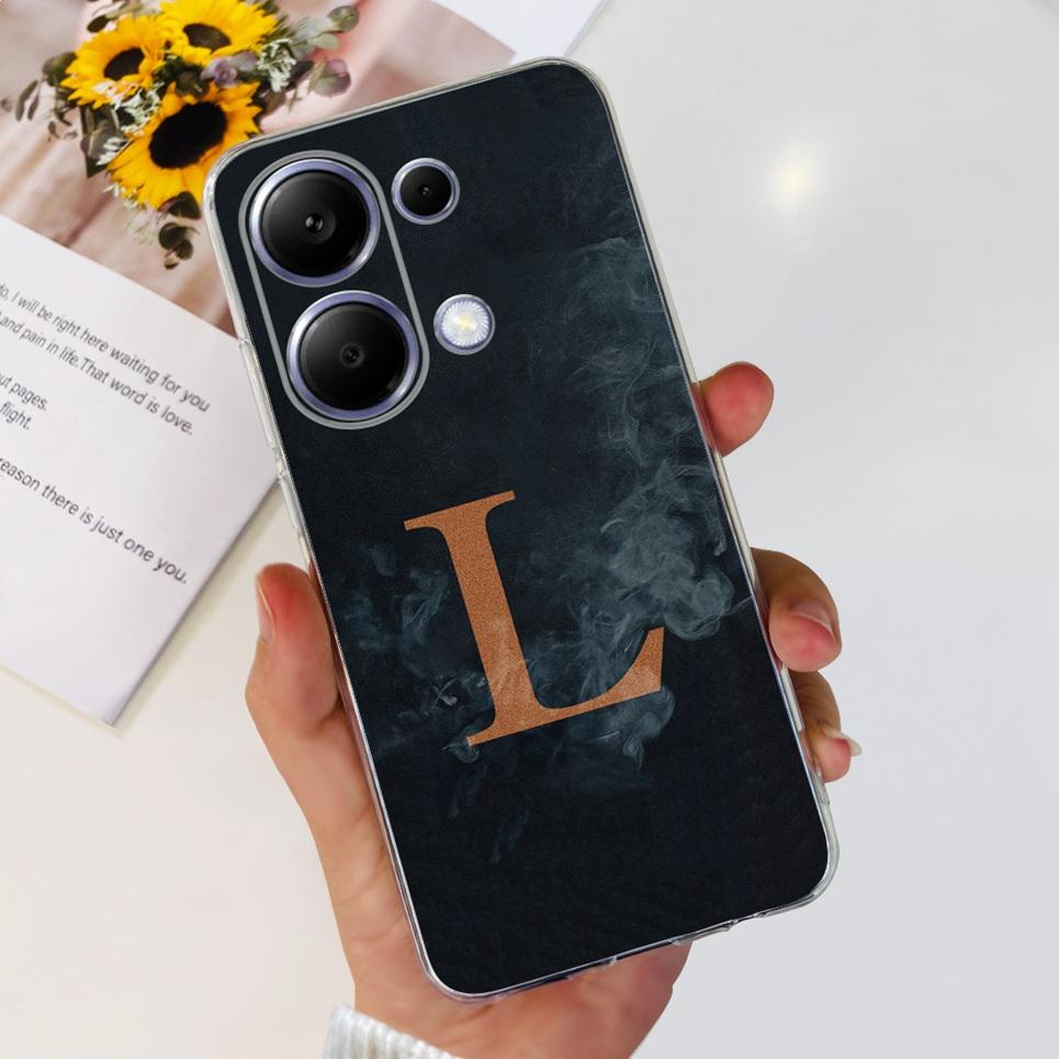 Letter Cass For Cover Xiaomi Poco M6 Pro 4G Phone Shell Mask For Xiaomi Redmi Note 13 Pro 4G Bumper Etui Coque Soft Clear TPU
