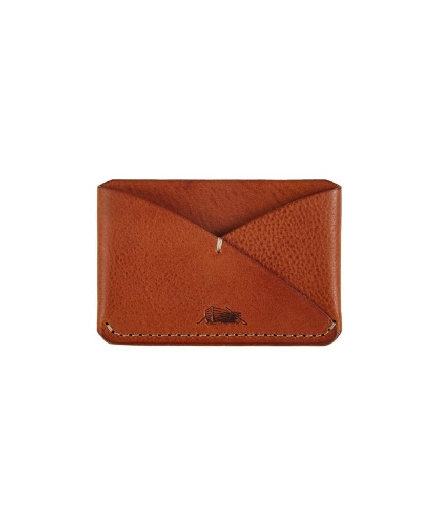 Brassboats Vegetable Leather Card Case (Tan Color)