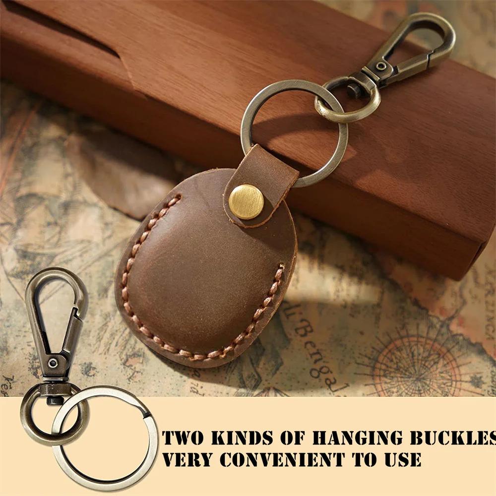 For Apple Air Tags Protective Case Retro High Quality Leather Keychain For Apple Anti-lost Tracker Locator Device Accessories