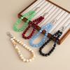 Simple Style Handmade Beaded Bag Chain Pendant, Fashionable Smudged Acrylic Bead Key Lanyard